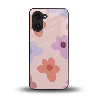 Floral Caramel back phone cover | glass case for oneplus nord ce5 5g