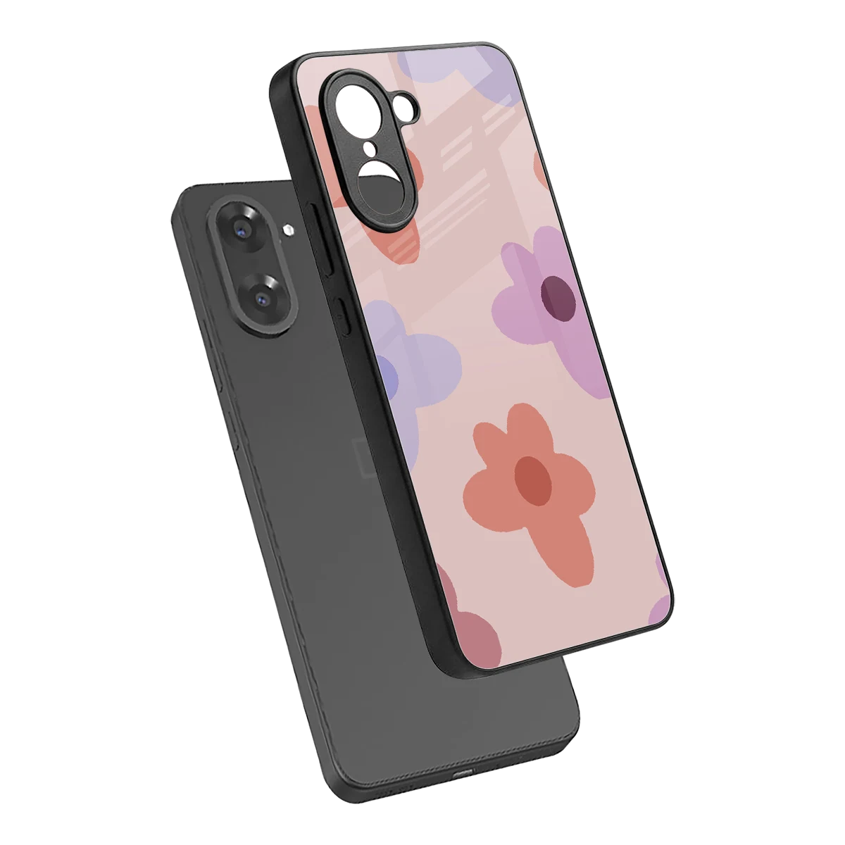 Floral Caramel sleek oneplus nord ce5 5g cover with tempered glass back and TPU edges