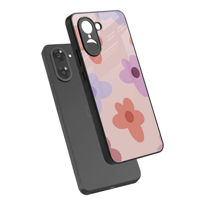 Floral Caramel sleek oneplus nord ce5 5g cover with tempered glass back and TPU edges