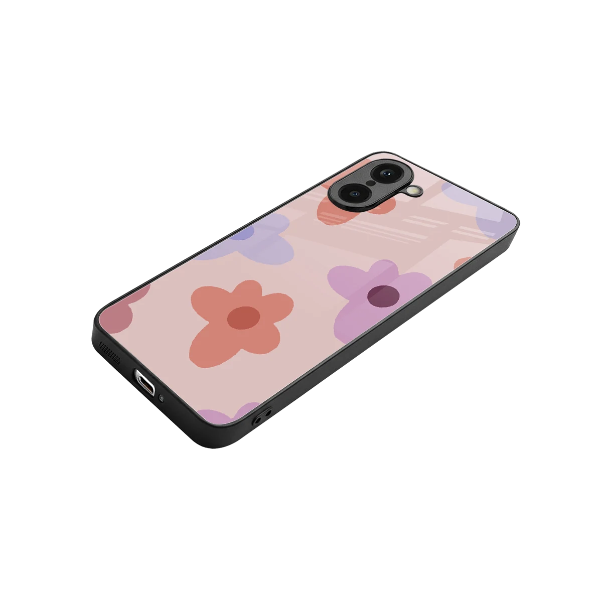 Floral Caramel stylish phone case for oneplus nord ce5 5g | glossy glass and slim fit