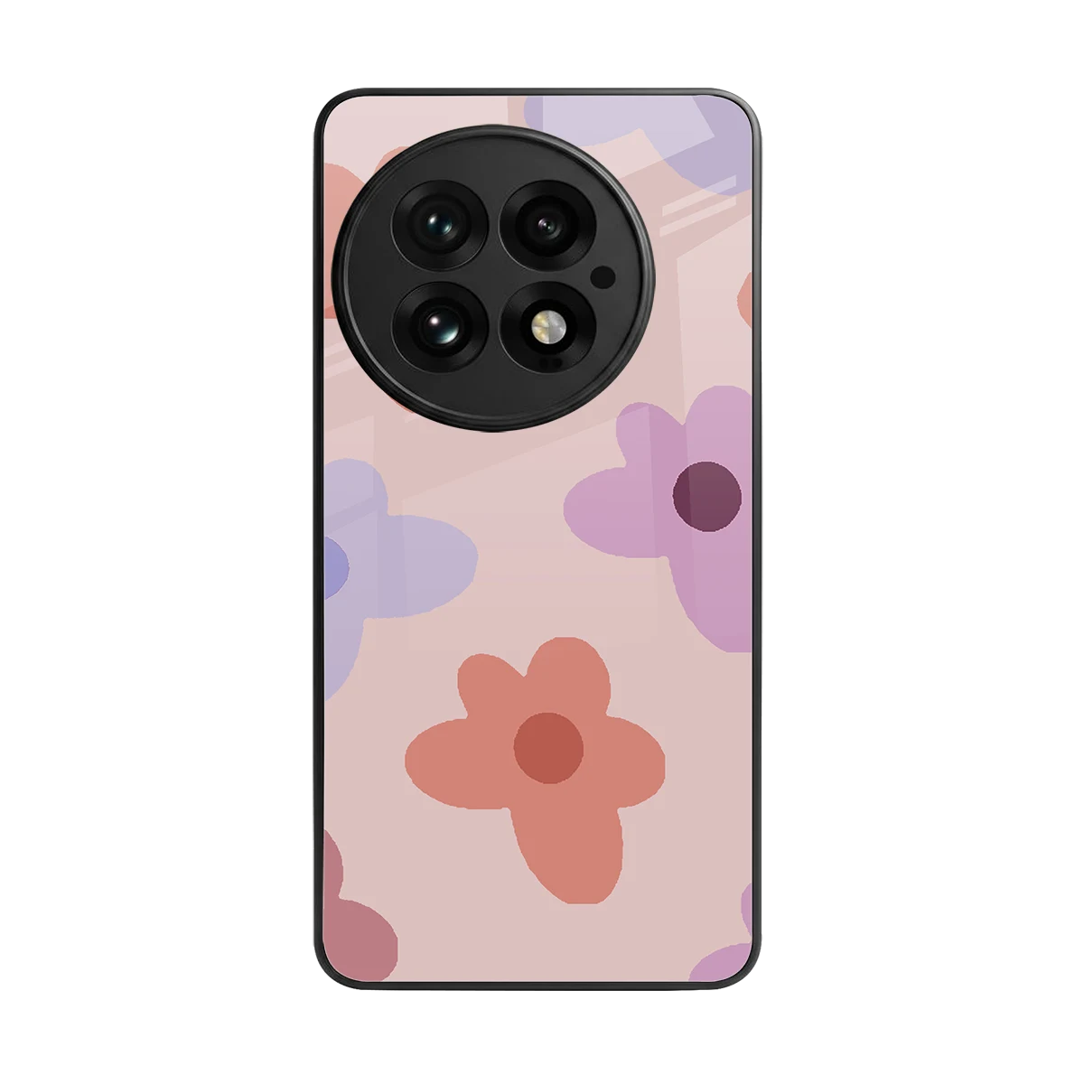 Floral Caramel back phone cover | glass case for oneplus 13