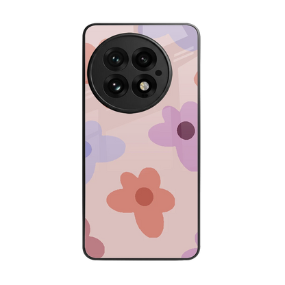 Floral Caramel back phone cover | glass case for oneplus 13