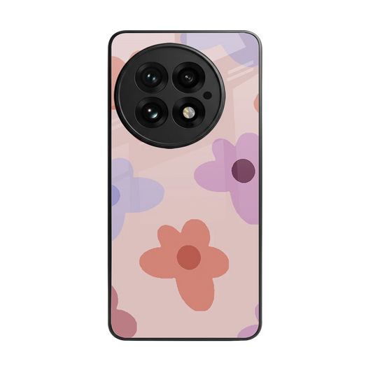 Floral Caramel back phone cover | glass case for oneplus 13