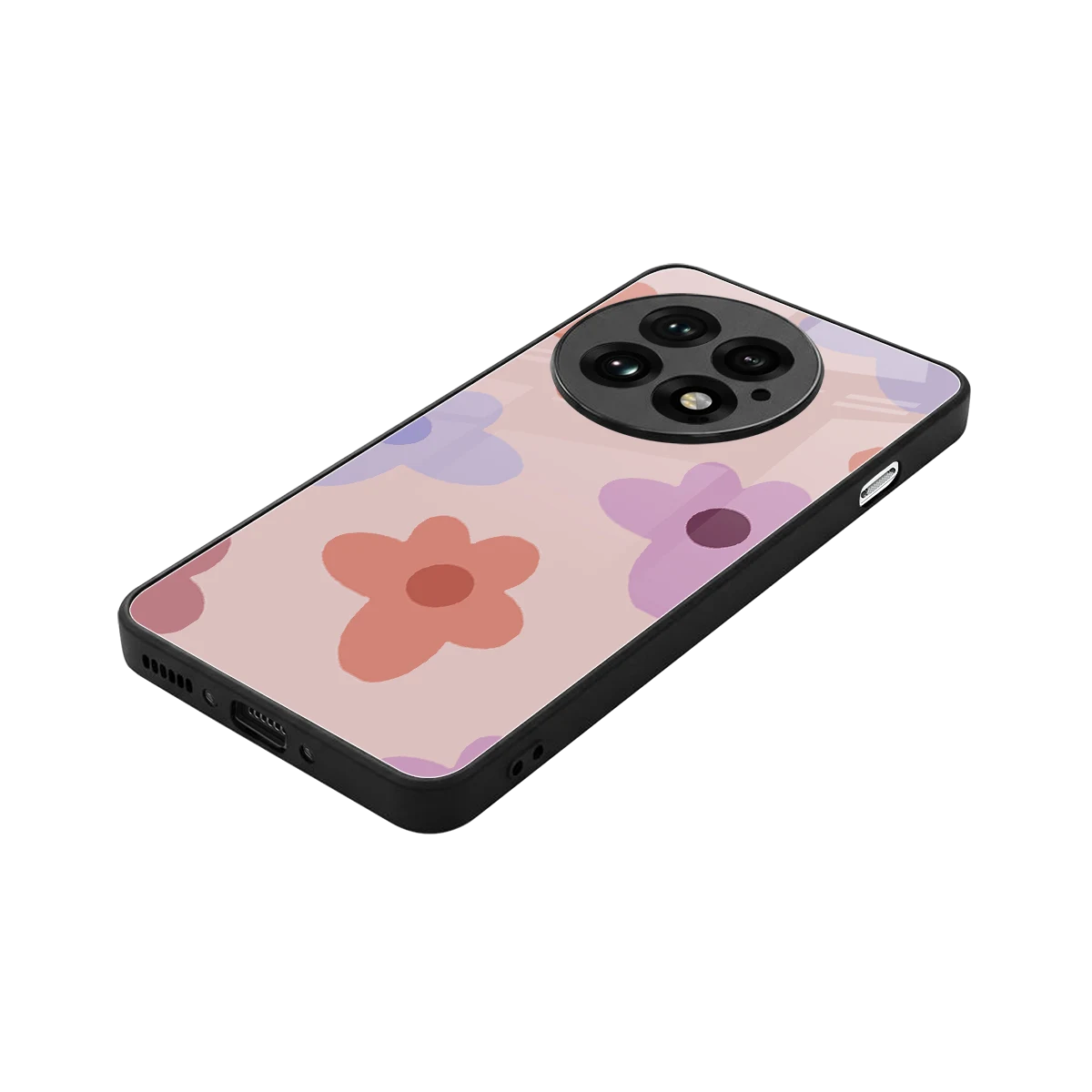 Floral Caramel stylish phone case for oneplus 13 | glossy glass and slim fit
