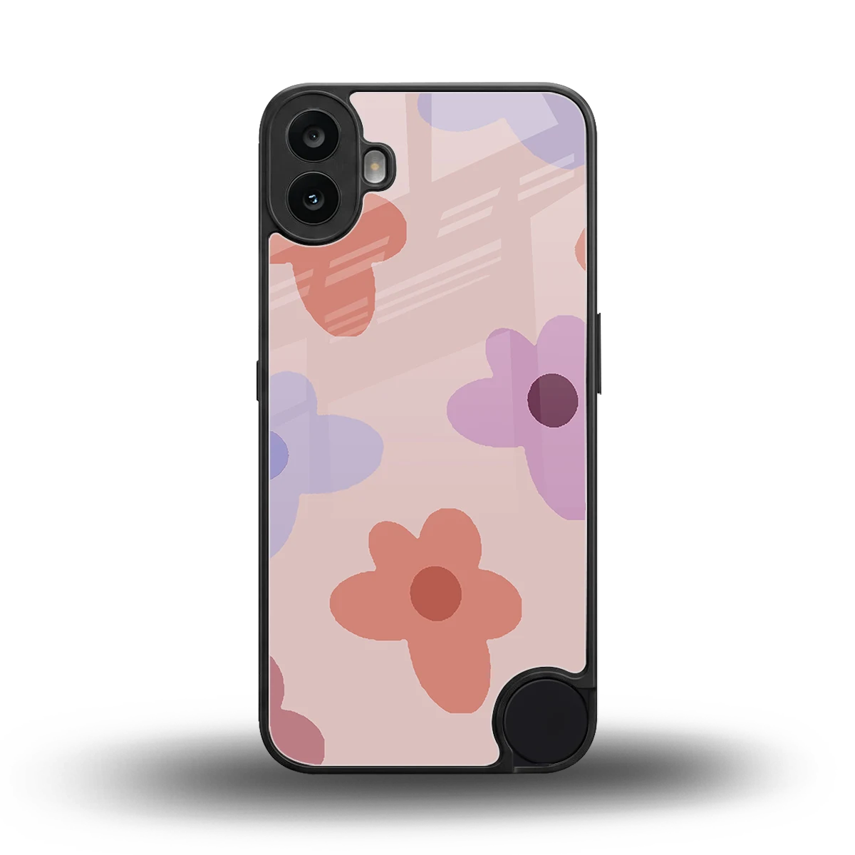 Floral Caramel back phone cover | glass case for cmf nothing phone 1