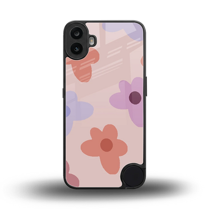 Floral Caramel back phone cover | glass case for cmf nothing phone 1