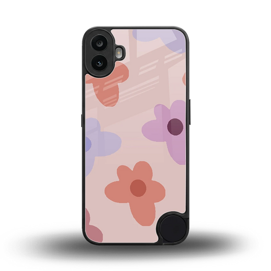 Floral Caramel back phone cover | glass case for cmf nothing phone 1