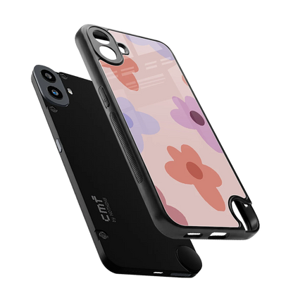 Floral Caramel sleek cmf nothing phone 1 cover with tempered glass back and TPU edges