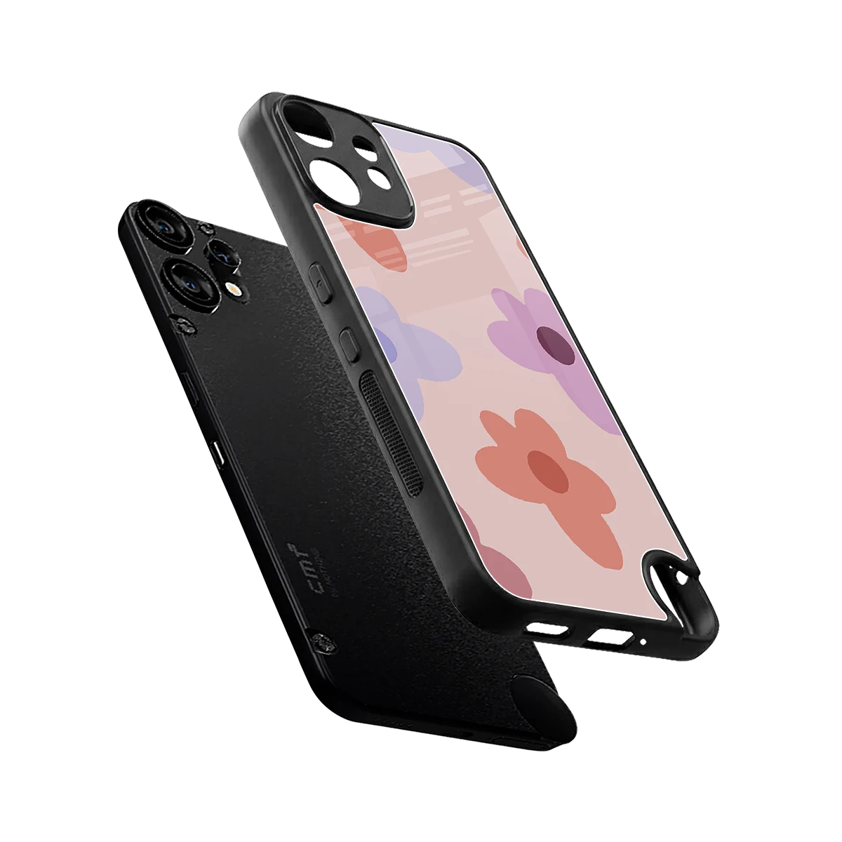 Floral Caramel sleek cmf nothing phone 2 pro cover with tempered glass back and TPU edges