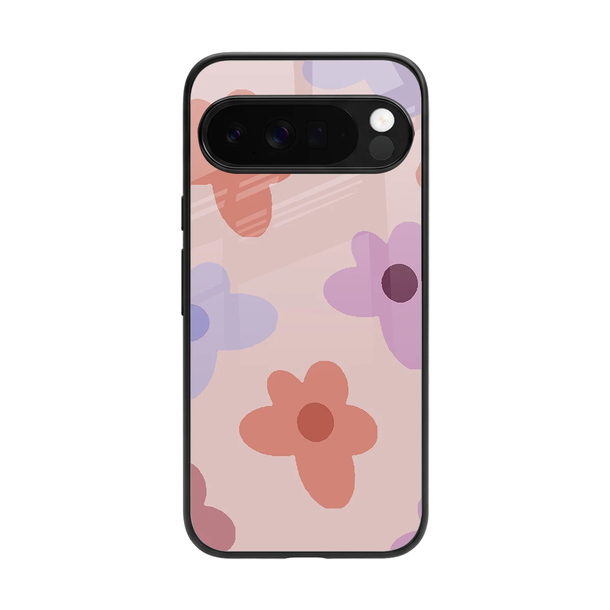 Floral Caramel back phone cover | glass case for google pixel 10 pro xl