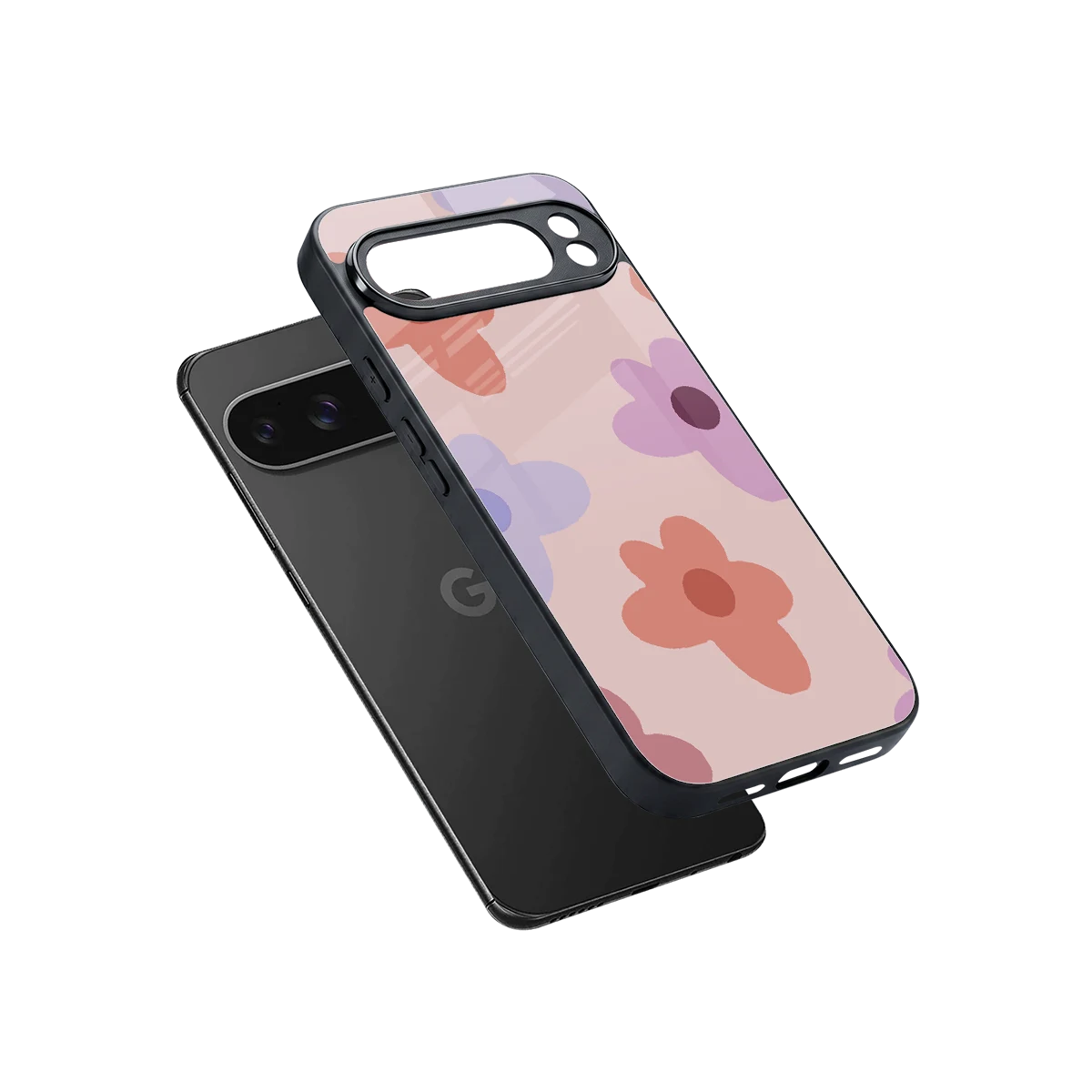 Floral Caramel sleek google pixel 10 pro xl cover with tempered glass back and TPU edges