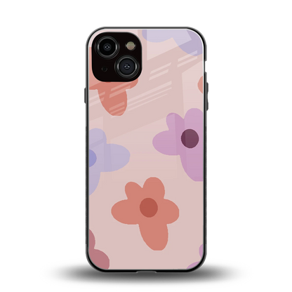 Floral Caramel back phone cover | glass case for iphone 13