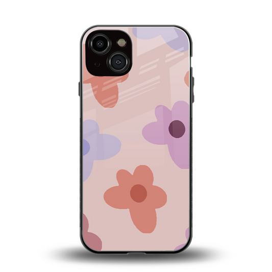 Floral Caramel back phone cover | glass case for iphone 13