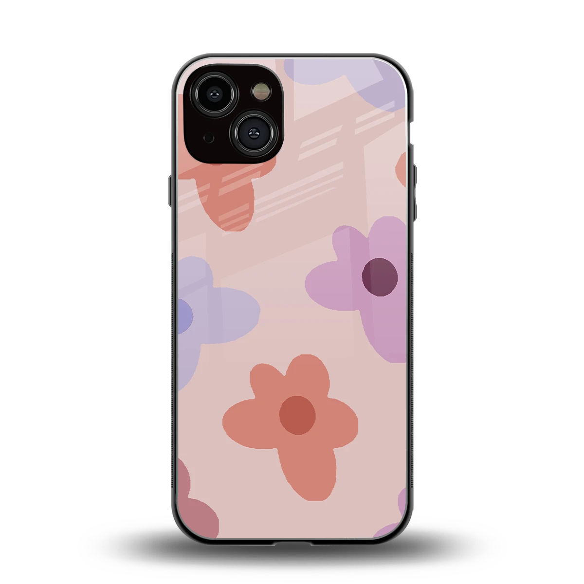 Floral Caramel back phone cover | glass case for iphone 14