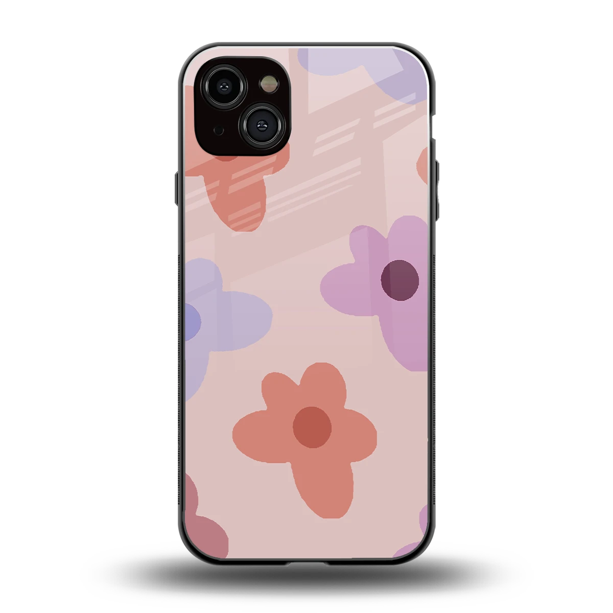 Floral Caramel back phone cover | glass case for iphone 14 plus