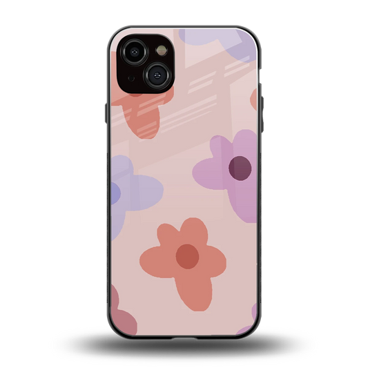 Floral Caramel back phone cover | glass case for iphone 14 plus