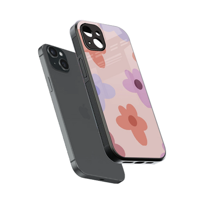 Floral Caramel sleek iphone 14 plus cover with tempered glass back and TPU edges