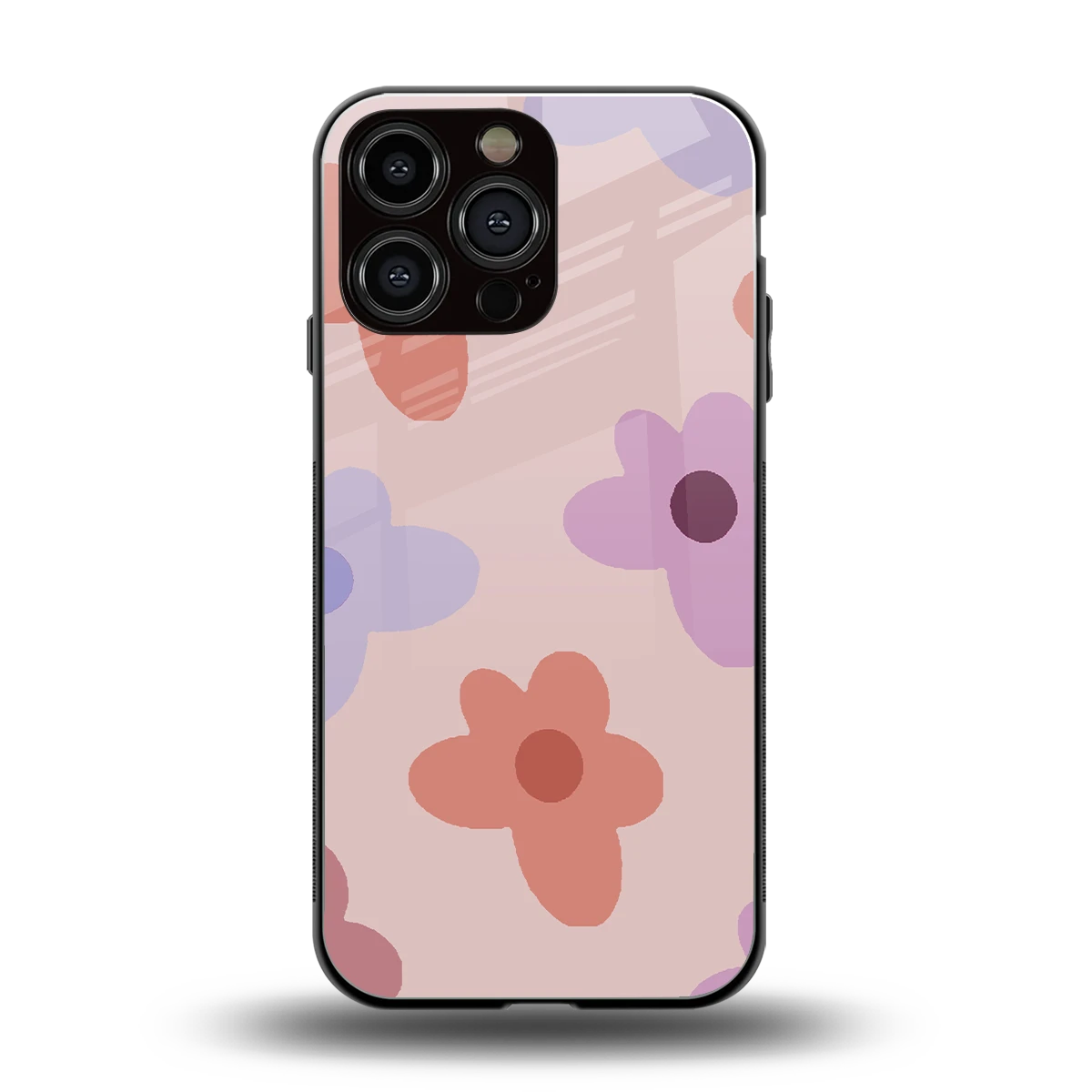 Floral Caramel back phone cover | glass case for iphone 15 pro max