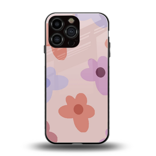 Floral Caramel back phone cover | glass case for iphone 15 pro max