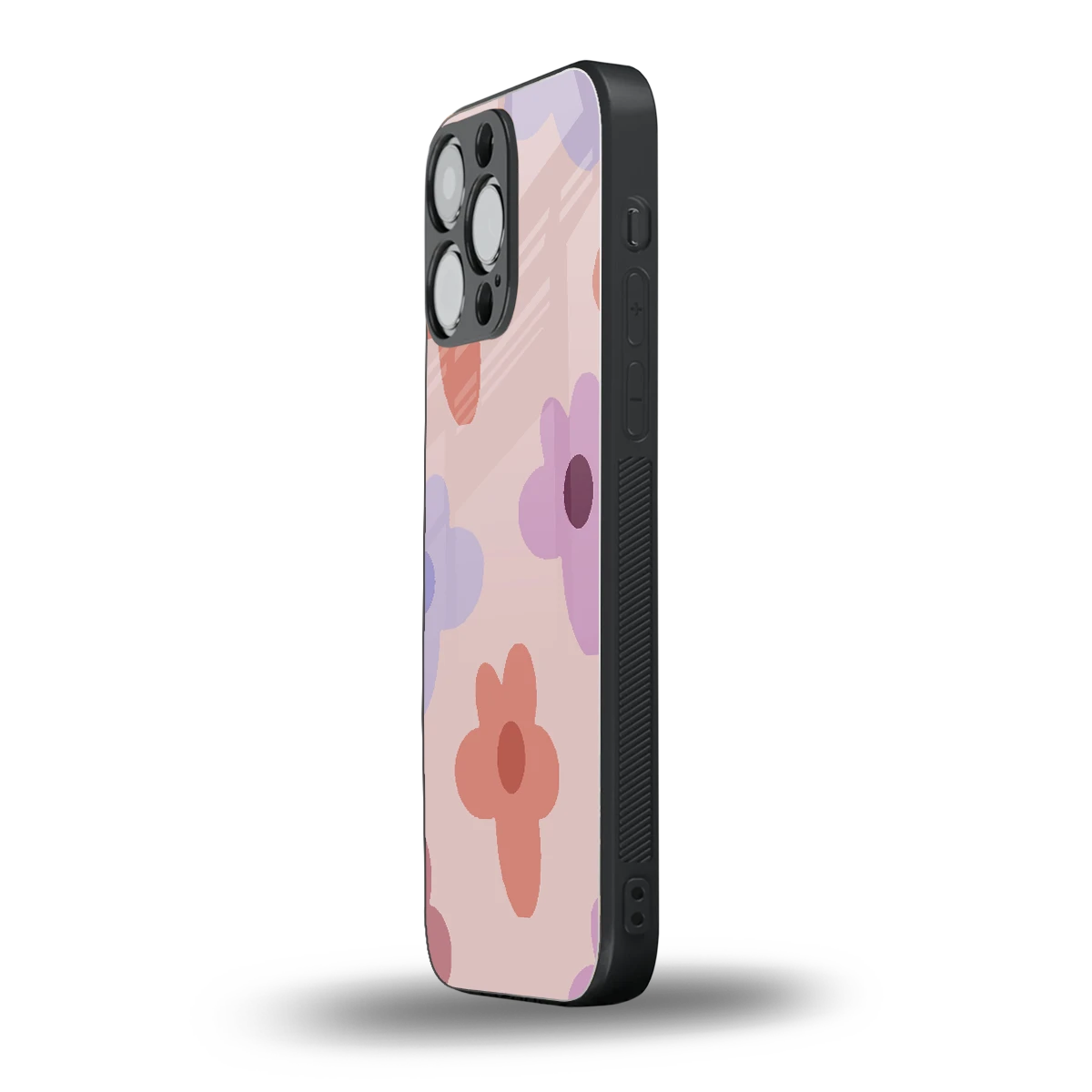 Floral Caramel iphone 15 pro max mobile cover | shockproof glass phone case