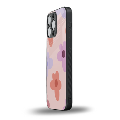 Floral Caramel iphone 15 pro max mobile cover | shockproof glass phone case