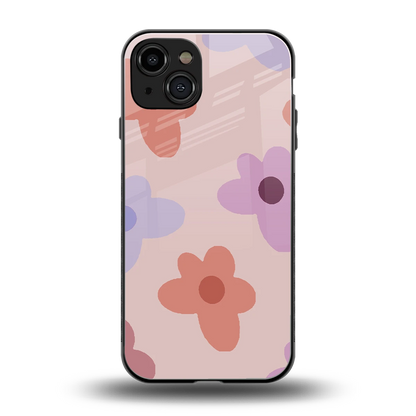 Floral Caramel back phone cover | glass case for iphone 15
