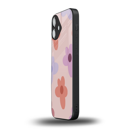 Floral Caramel iphone 16 plus mobile cover | shockproof glass phone case