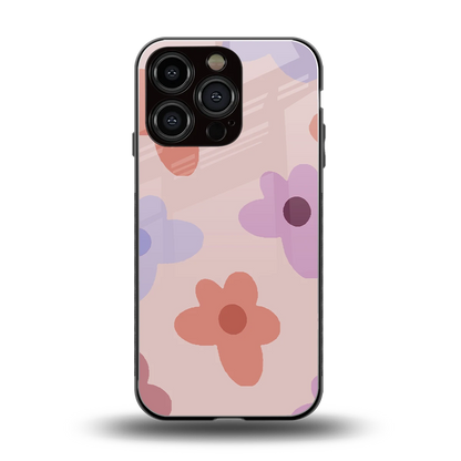 Floral Caramel back phone cover | glass case for iphone 16 pro