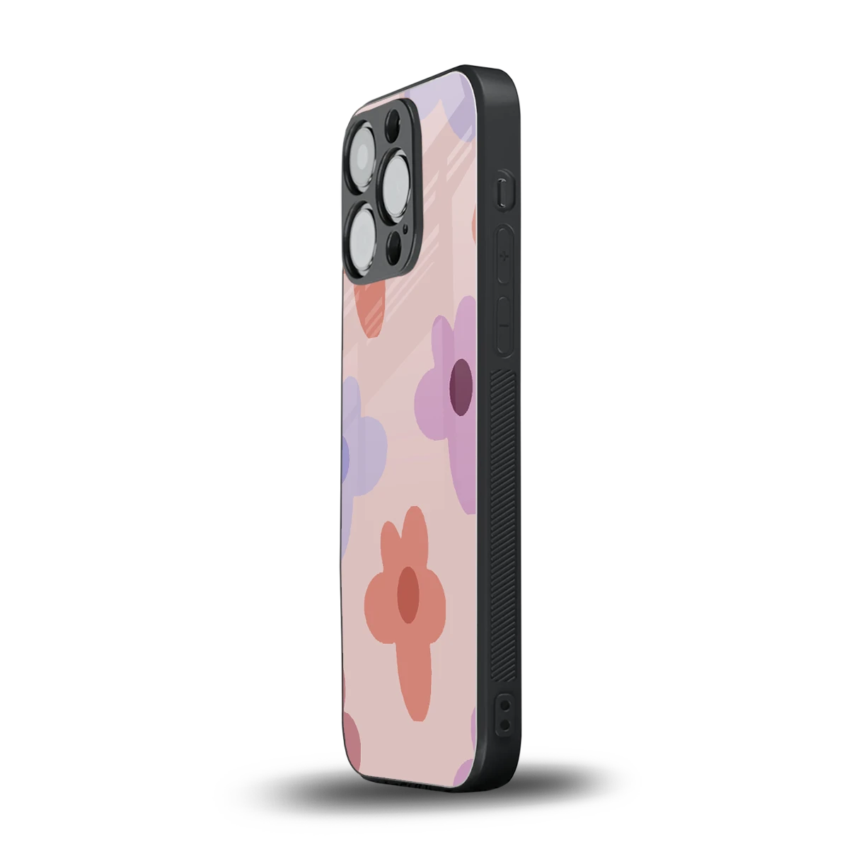 Floral Caramel iphone 16 pro mobile cover | shockproof glass phone case