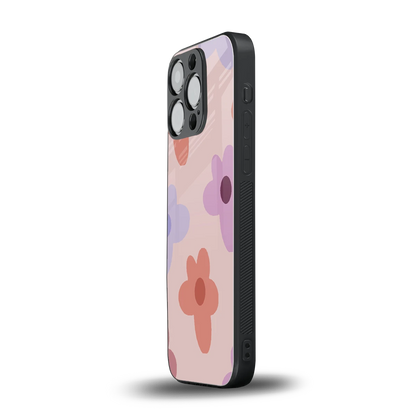 Floral Caramel iphone 16 pro mobile cover | shockproof glass phone case