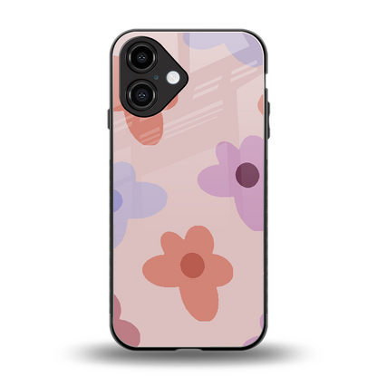 Floral Caramel back phone cover | glass case for iphone 16