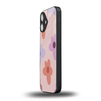 Floral Caramel iPhone 16 mobile cover | shockproof glass phone case