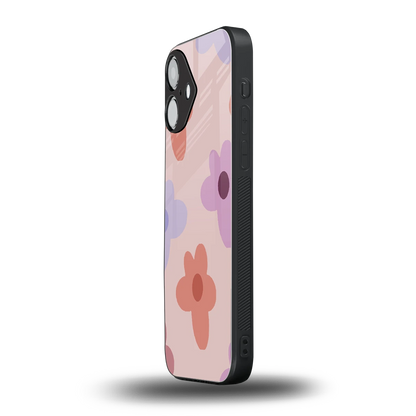 Floral Caramel iPhone 16 mobile cover | shockproof glass phone case