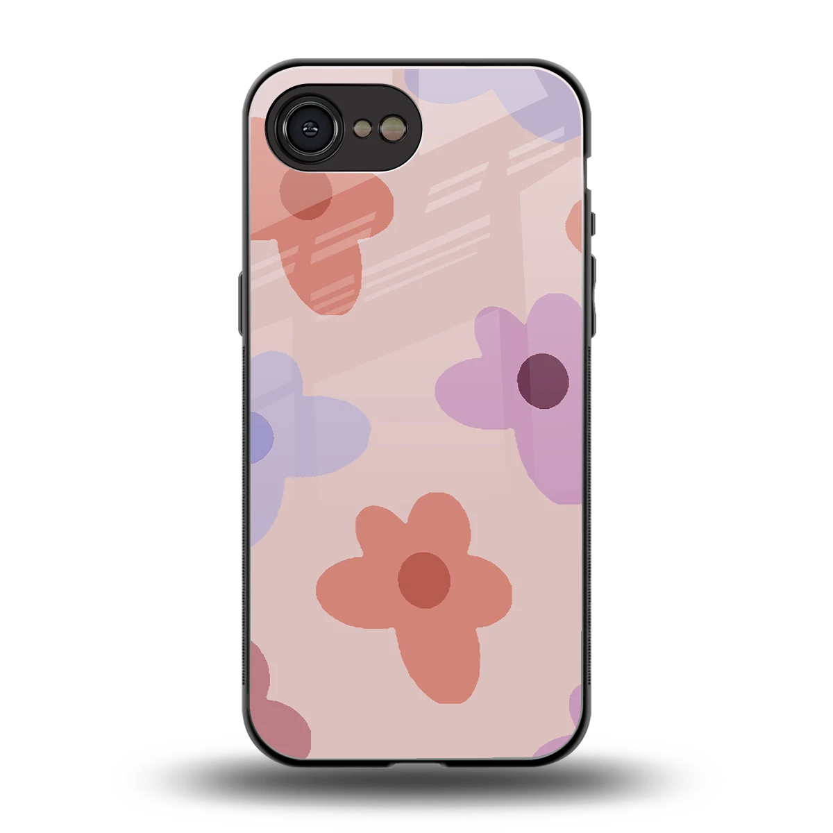 Floral Caramel back phone cover | glass case for iphone 16e