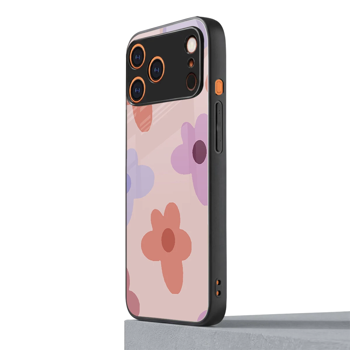 Floral Caramel iphone 17 pro mobile cover | shockproof glass phone case