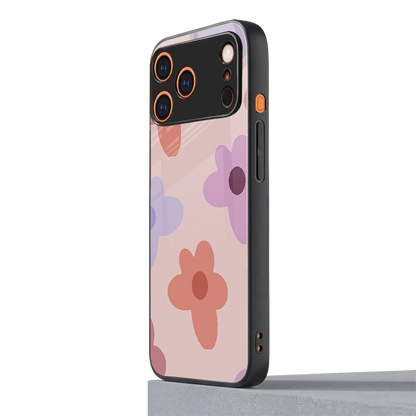 Floral Caramel iphone 17 pro mobile cover | shockproof glass phone case