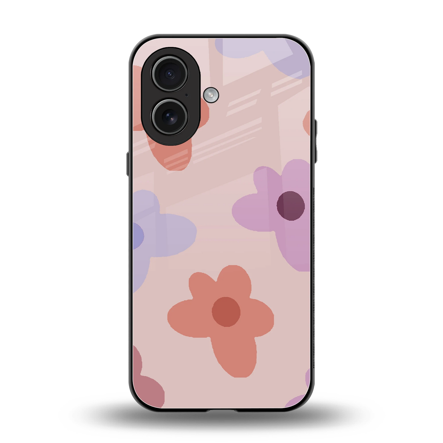 Floral Caramel back phone cover | glass case for iphone 17