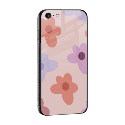 Floral Caramel sleek iphone 6s plus cover with tempered glass back and TPU edges