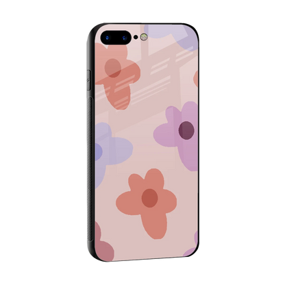Floral Caramel sleek iphone 8 plus cover with tempered glass back and TPU edges