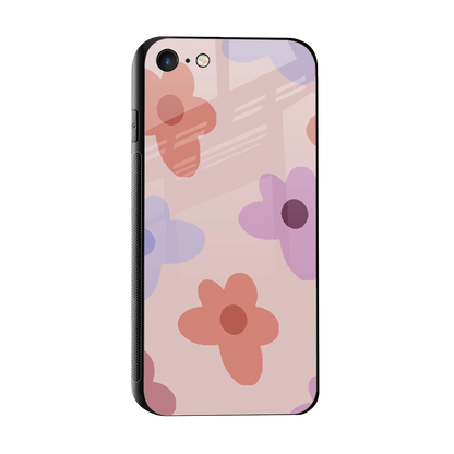 Floral Caramel sleek iphone 7 cover with tempered glass back and TPU edges