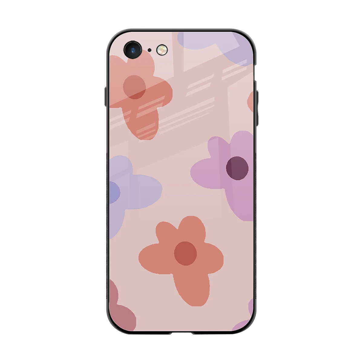 Floral Caramel back phone cover | glass case for iphone 7