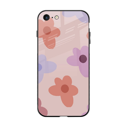 Floral Caramel back phone cover | glass case for iphone 7