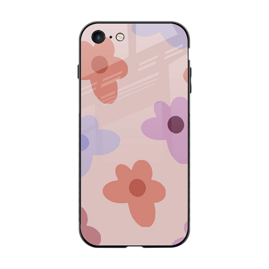 Floral Caramel back phone cover | glass case for iphone 7