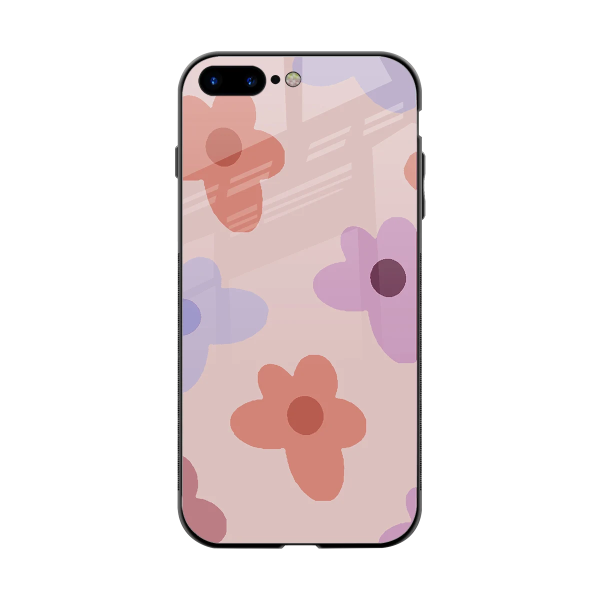 Floral Caramel back phone cover | glass case for iphone 8 plus