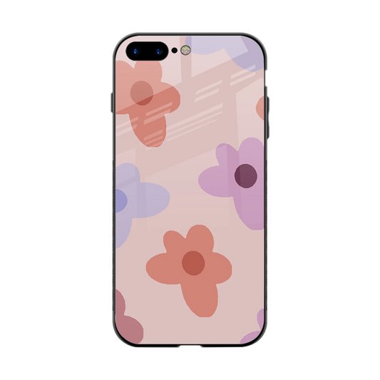 Floral Caramel back phone cover | glass case for iphone 8 plus
