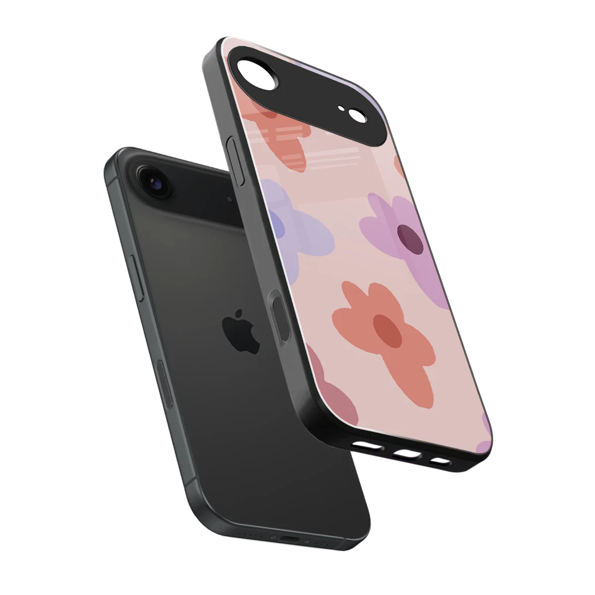 Floral Caramel sleek iphone air cover with tempered glass back and TPU edges