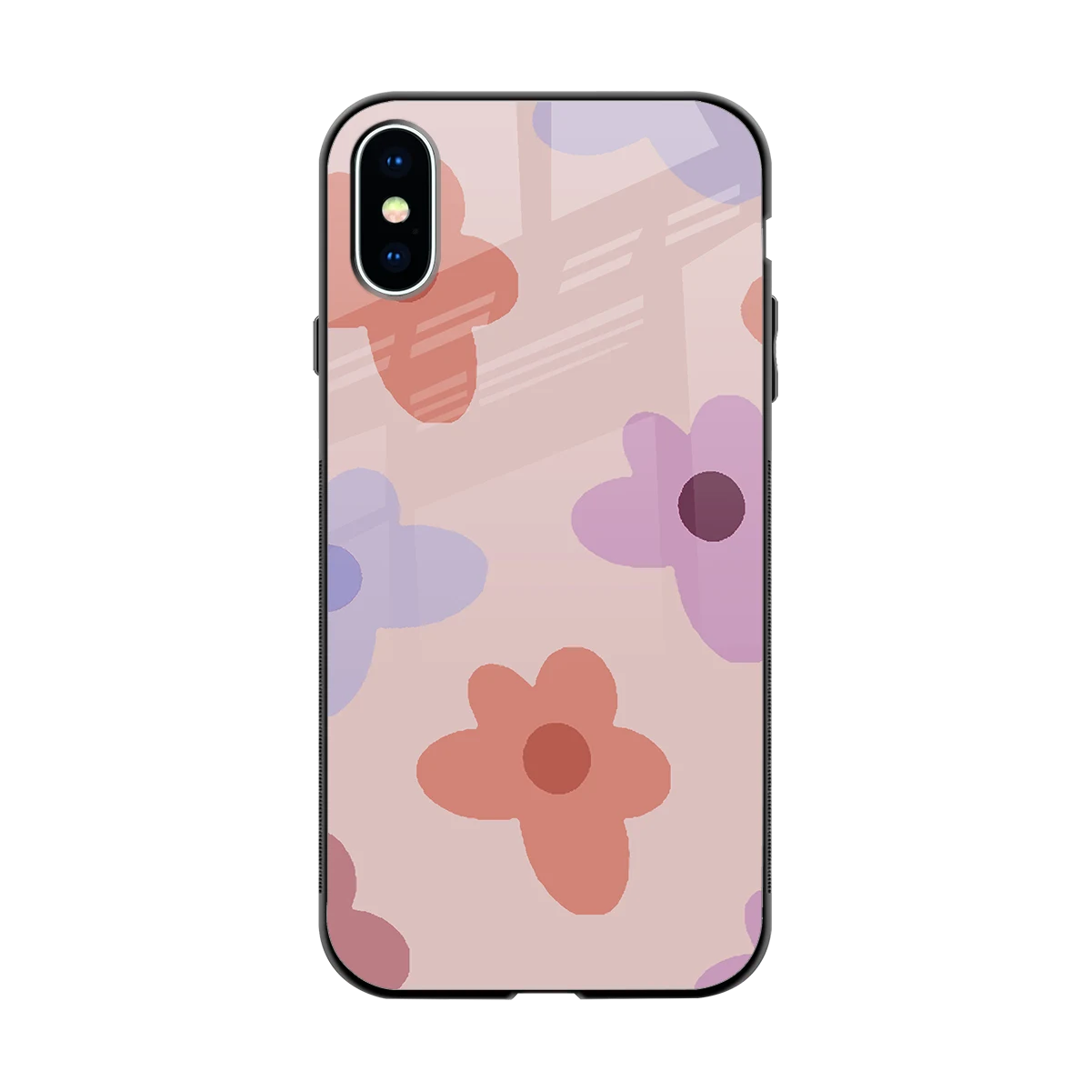 Floral Caramel back phone cover | glass case for iphone x