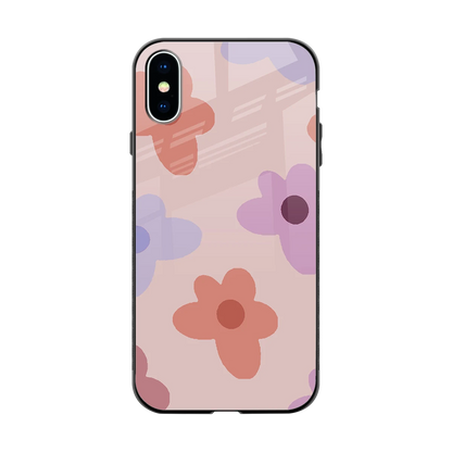 Floral Caramel back phone cover | glass case for iphone x