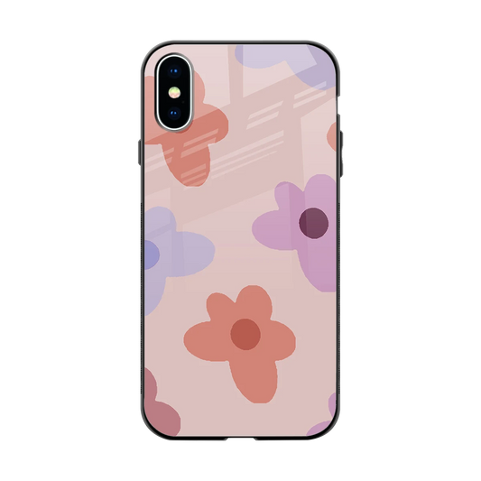 Floral Caramel back phone cover | glass case for iphone x