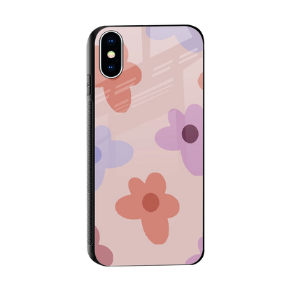 Floral Caramel sleek iphone x cover with tempered glass back and TPU edges